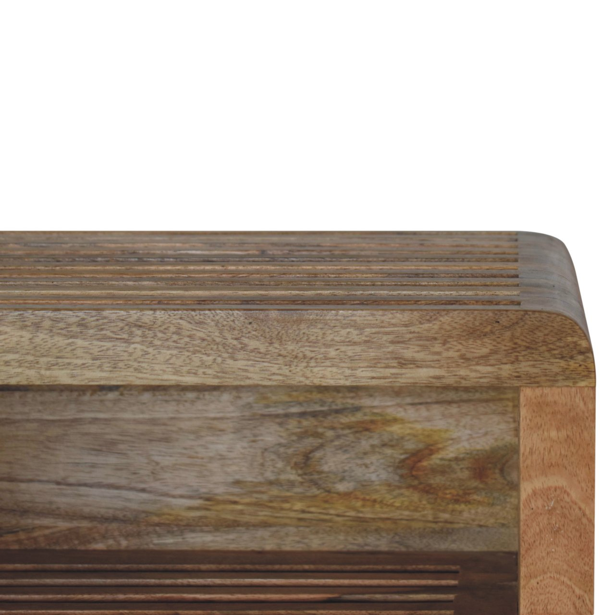Artisan Furniture Soba Wall Mounted Bedside Table with 2 Open Shelves – Hand-Carved Solid Mango Wood, Brown