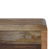 Artisan Furniture Soba Wall Mounted Bedside Table with 2 Open Shelves – Hand-Carved Solid Mango Wood, Brown