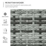 Close-up of the PE rattan weave on the Outsunny chaise lounge set