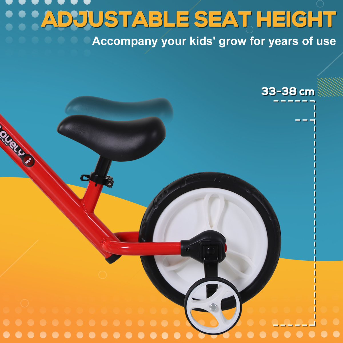 HOMCOM Kids Balance Bike with Removable Stabilisers and Pedals, 2-in-1 Trike – Ages 2-5, Red