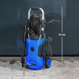 High Pressure Washer with 1800W Motor, 150 Bar and Snow Foam Bottle – Outdoor Cleaning Set, Blue and Black