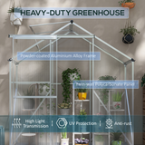 Outsunny 6 x 2.5ft Polycarbonate Greenhouse with Aluminium Frame & Sliding Door – Adjustable Vent, Silver