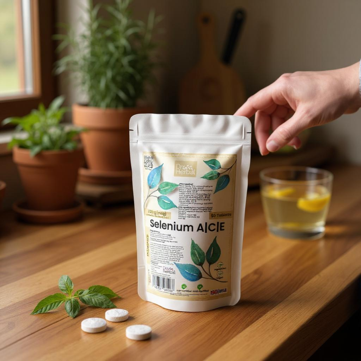 Dr Herbal Selenium ACE Antioxidant Supplement with Vitamins A, C & E – 90 Tablets for Immune & Skin Support