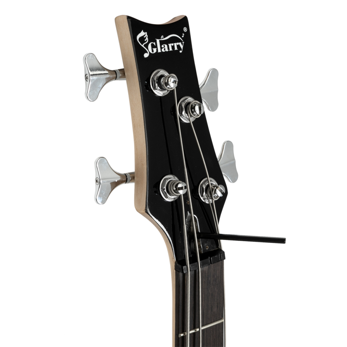 GIB Electric Bass Guitar, Full Size 4 String with Bag, Strap & Amp Cable – Black