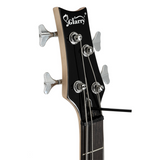 GIB Electric Bass Guitar, Full Size 4 String with Bag, Strap & Amp Cable – Black