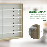 HOMCOM 5-Tier Wall Display Cabinet with Adjustable Shelves & Sliding Glass Doors – Space-Saving, Natural