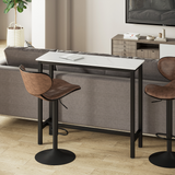 Breakfast Bar Table with Adjustable Footpads – Modern Two-Tone Kitchen Bar Table, White & Black