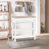 HOMCOM MDF Console Table with Wide Drawer and 2 Shelves – Hallway Storage Unit, White
