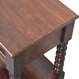 Artisan Furniture Solid Wood Vienna Nightstand with Drawer and Open Shelf – Winewood Oak Finish, Dark Brown