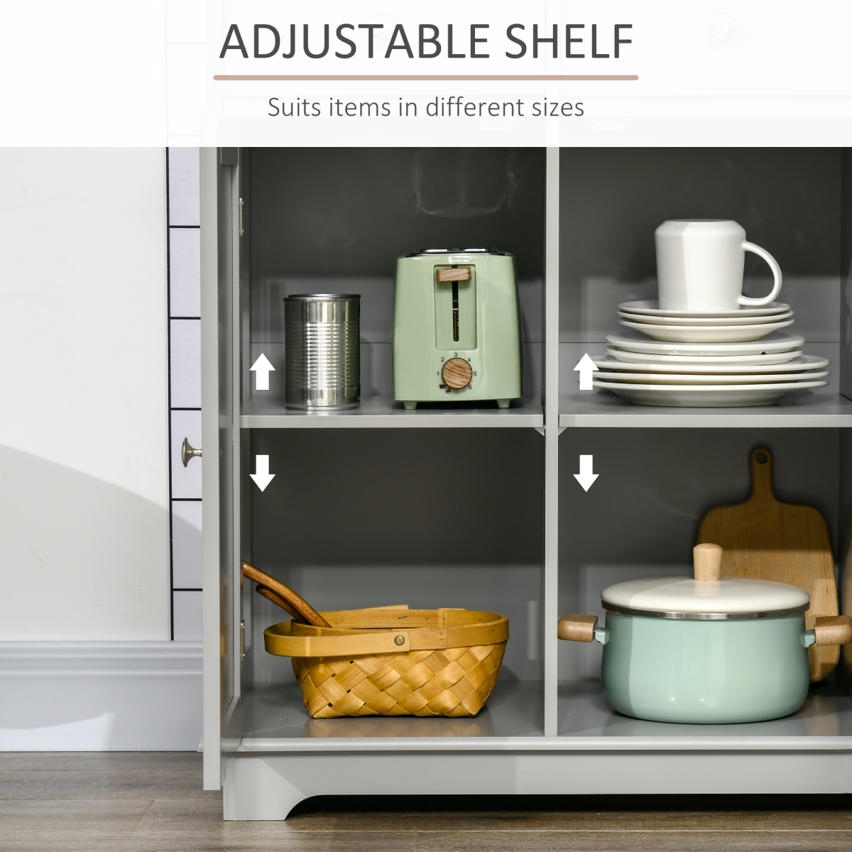Kitchen Storage Cabinet with 3 Drawers & Adjustable Shelves – Flat Worktop Kitchen Furniture