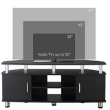 HOMCOM 120cm TV Unit Entertainment Centre with Open Shelves & Two Cupboards – Living Room Media Storage