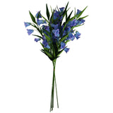 Leaf Trumpet Artificial Flower Stem, 100cm with Silk Flowers and Wired Shapable Stem, Blue