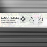 Outsunny Steel Raised Garden Bed with 30.5cm Panels – Elevated Planter Box for Flowers and Plants, Light Grey