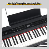 GPPD01-203 88 Key Digital Piano with Metal Stand, Bluetooth MIDI and Triple Pedals – Beginner Keyboard, Black