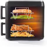 Progress Dual Tier 9L Air Fryer, 2400W – Two-Layer Family Cooking in a Compact Footprint