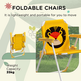 Outsunny Kids Bistro Table and Chair Set with Lion Theme, Adjustable Parasol – Outdoor Play Set