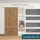 HOMCOM Sliding Barn Door Hardware Kit, 6ft/1860mm Track – Metal Gear Set for Single Doors up to 35kg