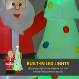 Outsunny 7ft Christmas Inflatable Santa Claus & Tree with Rotating Magic Ball Light – Indoor & Outdoor, Red