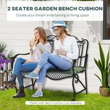 2 Piece Striped Patio Bench Swing Chair Cushion Set, 120 x 50cm – Double Seat Garden Cushions, Green