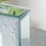 Hestia Mirror Glass Raindrop Design Mantel Clock HE1329CK – Silver Luxe Crystal and Glitter Quartz Clock