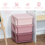 HOMCOM Kids Storage Unit with 3 Drawers – Vertical Dresser Tower for Bedroom and Playroom
