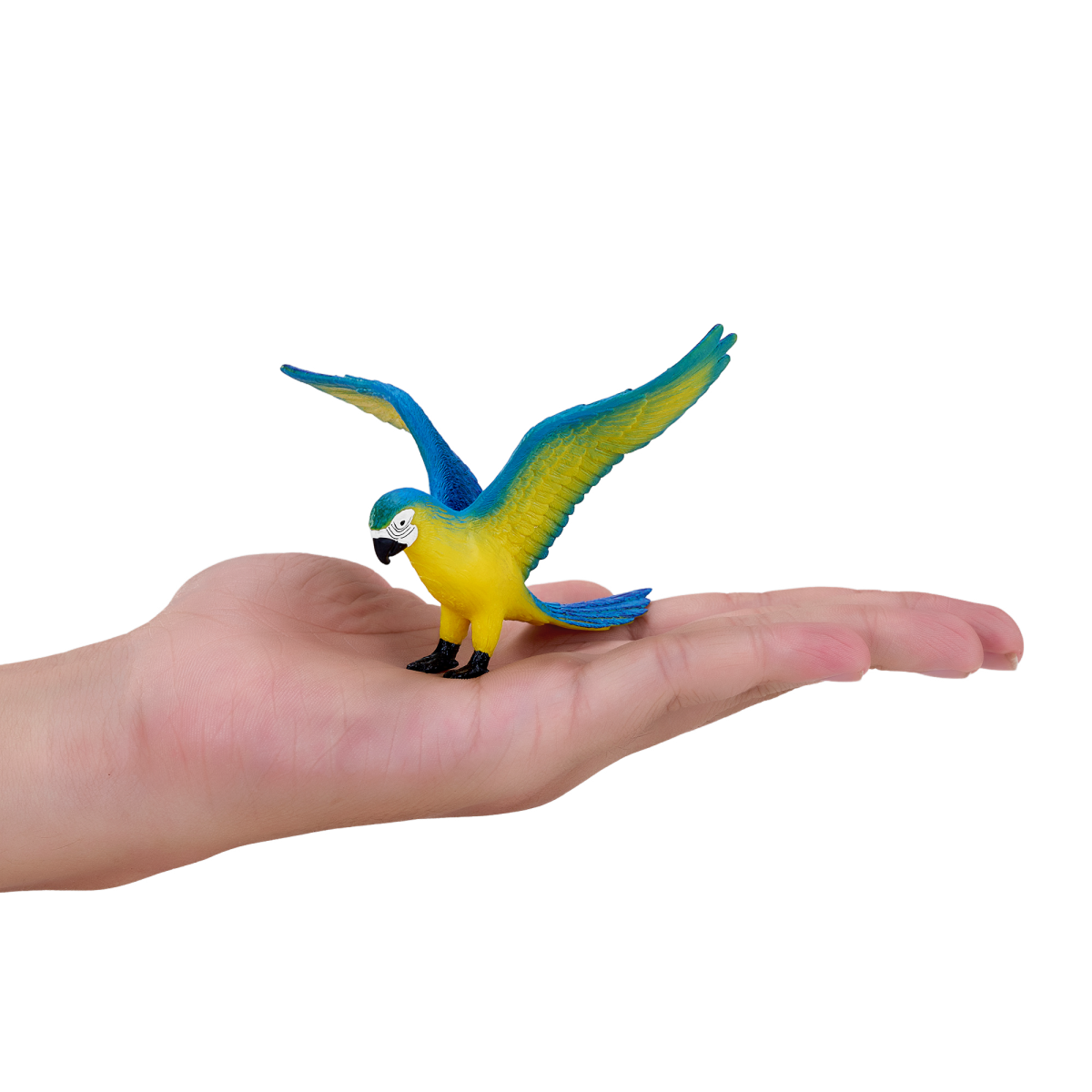 Mojo Blue Macaw Parrot Figurine, Hand-Painted Realistic Bird Toy