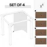 Outsunny 3 x 4m Gazebo Replacement Sidewalls, 4 Panels with Zip Doors – Polyester, Dark Brown