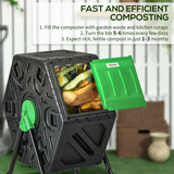 Outsunny 65L Rotating Garden Compost Bin with 48 Ventilation Holes & Steel Legs – Barrel Composter