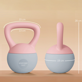 Soft Body Kettlebell 6kg with Non-Slip Ergonomic Handle – Home Gym Strength Training, Pink and Grey