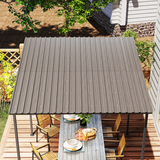 Corrugated Galvanised Steel Roof Sheets, 12 Pack, 129 x 45cm – Roofing Panels for Sheds, Grey Wood Effect