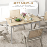 HOMCOM Farmhouse Kitchen Dining Table with Sturdy Wood Frame – Spacious Family Table