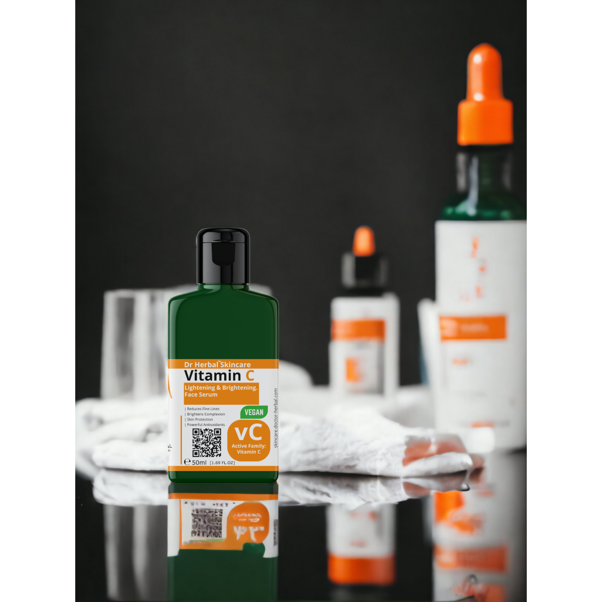 Dr Herbal Vitamin C Face Serum 50ml with Collagen & Berry Extract – Brightening Skincare