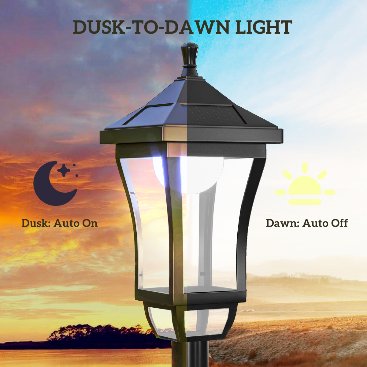 Outsunny 1.3m LED Garden Lamp Post, IP44