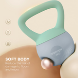 SPORTNOW 4kg Soft Kettlebell with Non-Slip Ergonomic Handle & Flat Base – Home Gym Weight, Grey and Green