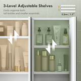 HOMCOM Wall-Mounted Bathroom Mirror Cabinet with 3 Mirrored Doors & 4 Adjustable Shelves – Storage, White