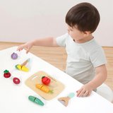 SOKA Wooden Cutting Vegetables Play Set, 9 Pieces – Pretend Play Kitchen Toy for Kids