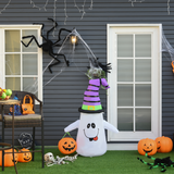 1.2m Inflatable Witch Ghost Halloween Decoration with LED Pumpkin