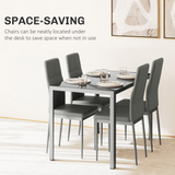 HOMCOM 5 Piece Glass Top Dining Set with 4 High-Back Padded Chairs – Dining Table and Chairs for Four