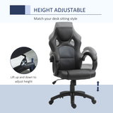 Vinsetto Executive Racing Gaming Chair with High Back, Headrest & Tilt Function – Home Office Chair, Grey PU Leather