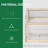 Outsunny Wooden Cold Frame Greenhouse with Polycarbonate Panels and Opening Top – Mini Grow House, Natural