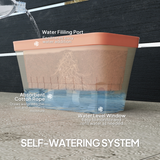 Outsunny 3 Pcs Self Watering Plant Pots with Visual Water Level Window