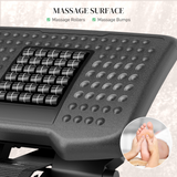 HOMCOM Under Desk Foot Rest with Massage Rollers and Adjustable Height & Angle – Office Footrest, Black