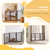 Pawhut Folding Freestanding Pine Wood Pet Gate – 3-Panel Indoor Dog Fence and Safety Barrier for Small Dogs