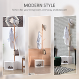 HOMCOM Hallway Coat Rack Stand with Storage Bench & Shoe Cubby – Entryway Organiser