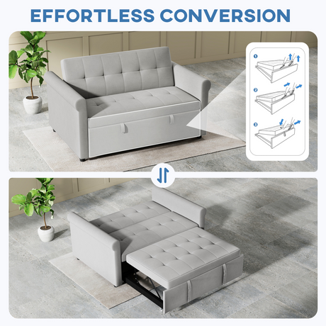 HOMCOM sofa bed settee with adjustable backrest
