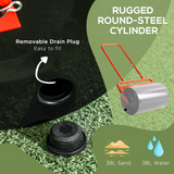 Outsunny Combination Push/Tow Lawn Roller with 38L Sand or Water Fill – Steel Garden Roller