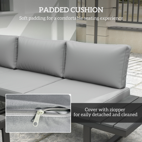 Close-up of the padded cushions on the Outsunny garden sofa set