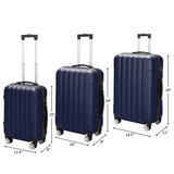 3 Piece Lightweight ABS Spinner Luggage Set with Carry-On Case, 360° Wheels & Telescopic Handles