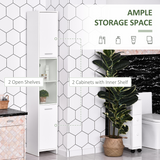 Tall Freestanding Storage Cabinet with Door & Shelves – Elegant Bathroom, Bedroom & Hallway Storage