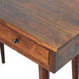 Artisan Furniture Solid Mango Wood Chestnut Hallway Console Table with 2 Drawers, Dark Brown